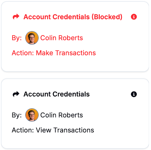 Logs of an agent's actions